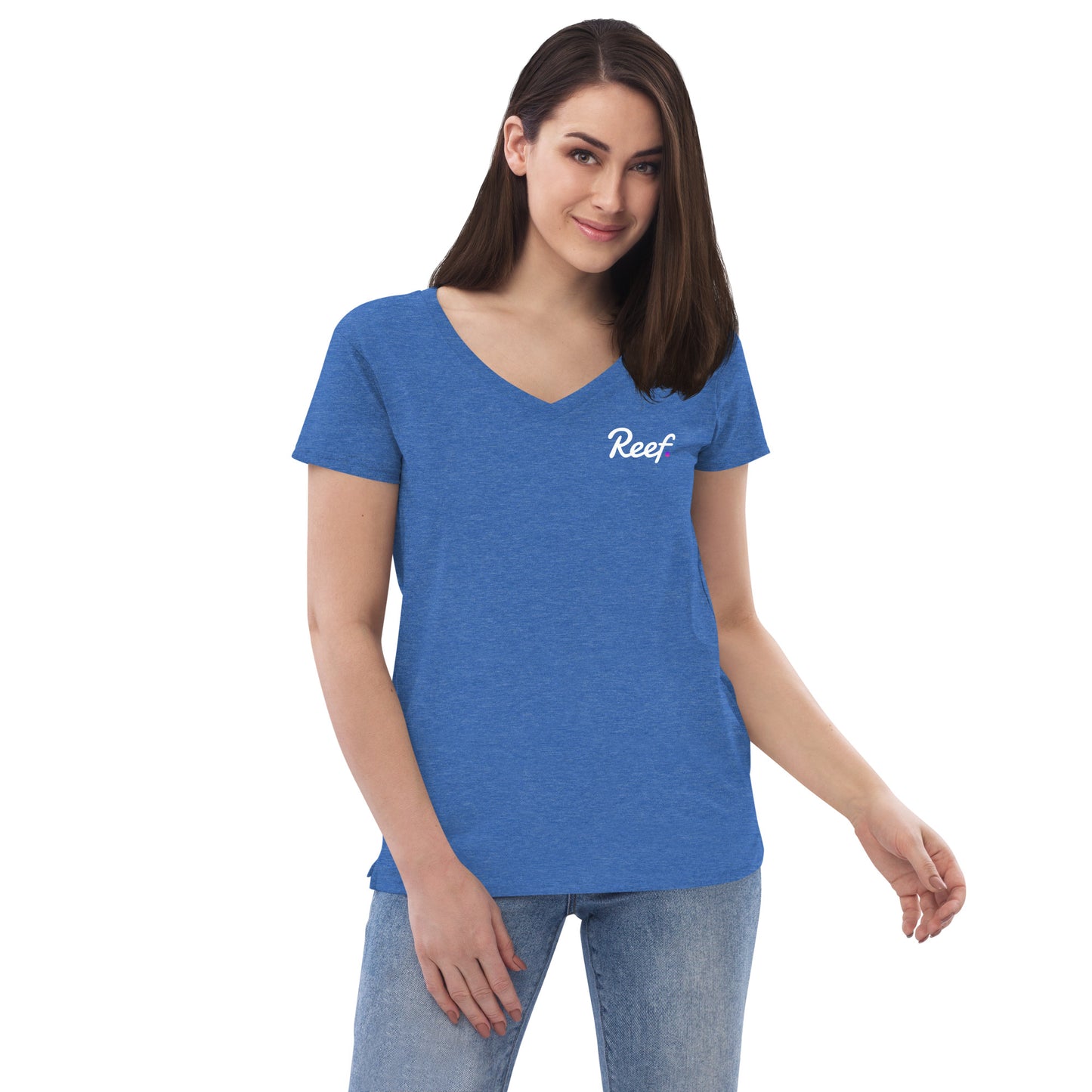 Recyceltes Damen-T-Shirt mit V-Ausschnitt