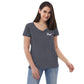 Recyceltes Damen-T-Shirt mit V-Ausschnitt